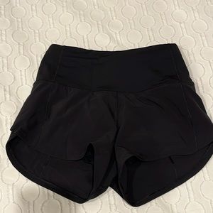 Lululemon Speed Up HR Short, 2.5” lined, in black, size 0